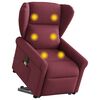 vidaXL Poltrona Alzapersona Massaggiante Elettrica Rosso Vino Tessuto