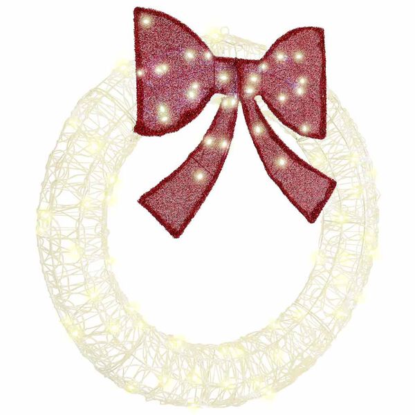 vidaXL Corona con 80 LED Bianco caldo 92 x 9,5 x 92 cm Acrilico