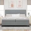 vidaXL Letto a molle con materasso Grigio chiaro 200 x 200 cm Tessuto