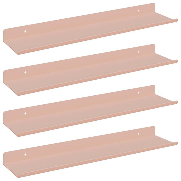 vidaXL Mensola sospesa 4 pcs Rosa 40 x 8,5 x 2,5 cm Acciaio