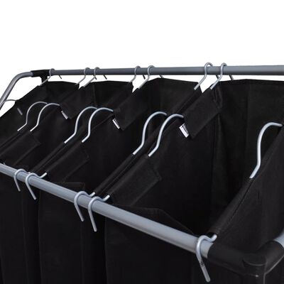Classificatore lavanderia con 4 borse nero