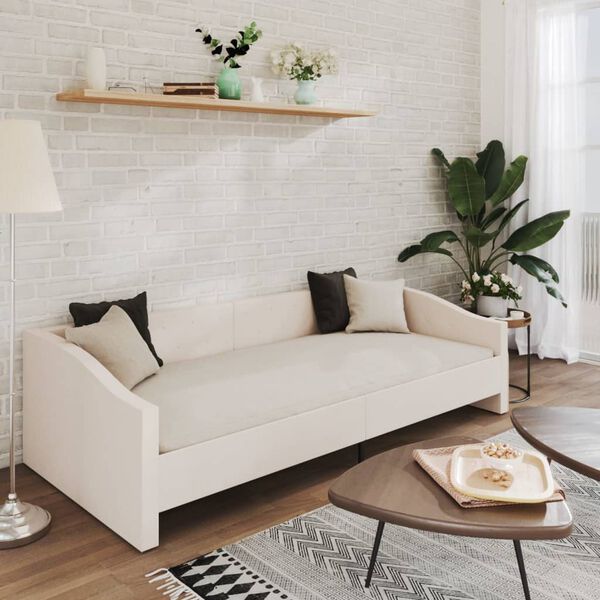 vidaXL Dormeuse USB Crema in Tessuto 90x200 cm