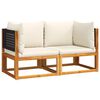 vidaXL Divani da Giardino Angolari con Cuscini 2 pz in Legno di Acacia e Rattan