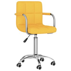 vidaXL Sedia da Ufficio Girevole Giallo Senape in Tessuto