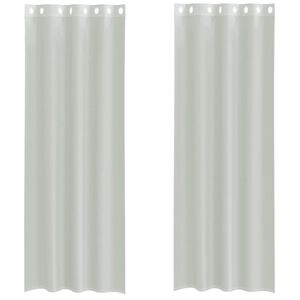 vidaXL Tende in Voile con Occhielli 2 pz Grigio Chiaro 140x300 cm