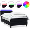 vidaXL Letto a Molle con Materasso e LED Nero 100x220 cm in Velluto