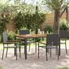 vidaXL Sedie impilabili da giardino 4 pcs Nero e Marrone