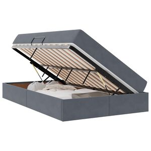 vidaXL Letto con contenitore e materasso Grigio scuro 120 x 190 cm
