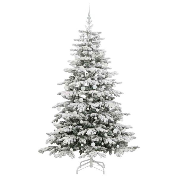vidaXL Albero di Natale Artificiale con Rami Pieghevoli Bianco 210 cm