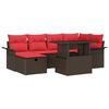 vidaXL Set Divano da Giardino 7 pz Marrone polyrattan