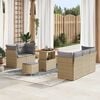 vidaXL Set Divano da Giardino 8 pcs Beige polyrattan