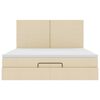 vidaXL Struttura Letto Pouf con Materasso Crema 180x200 cm in Tessuto