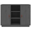 vidaXL Credenza Grigia 100x40x75 cm in Legno Massello di Pino
