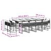 vidaXL Set da Pranzo da Giardino 13pz con Cuscini Nero in Polyrattan