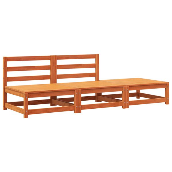 vidaXL Divano Senza Braccioli Giardino Poggiapiedi Marrone Cera Pino