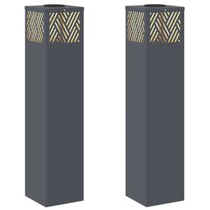 vidaXL Faro LED solare per sentieri 2 pz Bianco caldo 18 x 18 x 80 cm