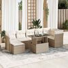vidaXL Set Divano da Giardino 8 pz con Cuscini Beige in Polyrattan