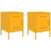 vidaXL Comodini 2 pz Giallo Senape 36x39x50,5 cm in Acciaio