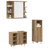 vidaXL Set Mobili da Bagno 3 pz Rovere Artigianale Legno Multistrato