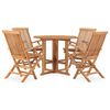 vidaXL Set da Pranzo da Giardino 5 pz Pieghevole in Massello di Teak