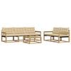 vidaXL Set di divani da esterno 6 pz Bianco e Beige