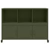 vidaXL Credenza Verde Oliva 100,5x39x72 cm in Acciaio