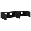 vidaXL Mobile TV da parete 2 pcs Rovere Nero 80 x 35 x 31 cm