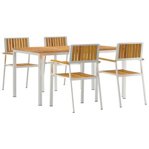 vidaXL Set da pranzo per esterni 5 pcs Legno di Acacia Massello