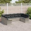 vidaXL Set Divano da Giardino con cuscino Grigio chiaro polyrattan