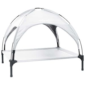 vidaXL Letto per Cani 104 x 86 x 84,5 cm Acciaio Grigio Argento