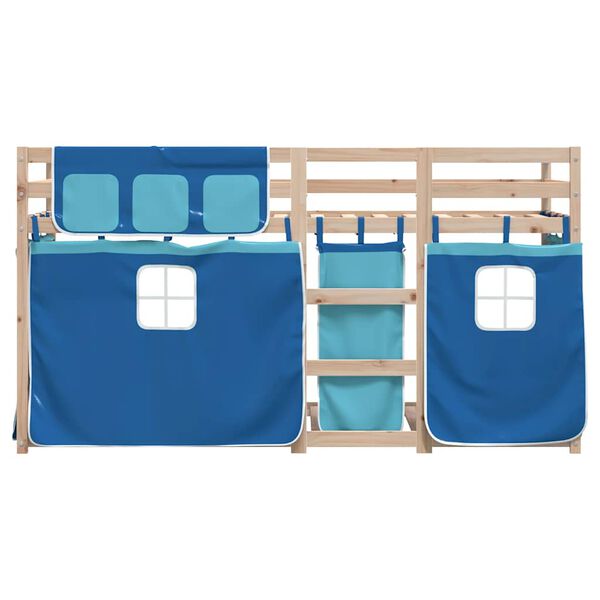 vidaXL Letto a Castello senza Materasso Blu 90x190cm Massello Pino