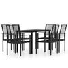 vidaXL Set da Pranzo da Giardino 7 pz Nero