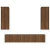 vidaXL Set Mobili Porta TV 4 pz Rovere Marrone in Legno Multistrato