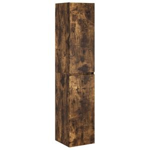 vidaXL Mobiletto da Bagno a Muro Rovere Fumo 33 x 34,5 x 160 cm