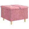 vidaXL Pouf con Storage Rosa 60 x 60 x 45 cm Velluto