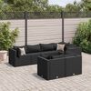 vidaXL Set Salotto da Giardino con Cuscini 7pz Nero Polyrattan