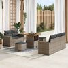 vidaXL Set Divano da Giardino con cuscino 8 pcs Grigio polyrattan