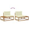 vidaXL Set di divani da esterno con cuscino 2 Pezzo Naturale e Crema