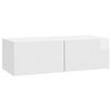 vidaXL Mobile Porta TV da Muro Bianco Lucido 98 x 41 x 30 cm