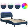 vidaXL Giroletto con LED senza Materasso Hvar Blu 100x200 cm in Tessuto