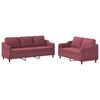 vidaXL Set di Divani 2 pz con Cuscini Rosso Vino in Tessuto