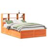 vidaXL Giroletto senza Materasso Marrone Cera 150x200 cm Legno di Pino