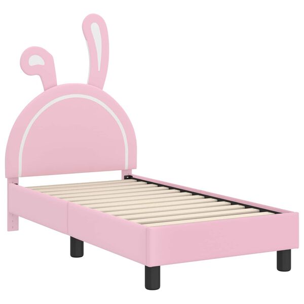 vidaXL Struttura letto per bambini con testata Rosa 70 x 140 cm PU