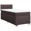 vidaXL Giroletto a Molle con Materasso Marrone Scuro 90x190cm Tessuto