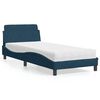 vidaXL Letto con Materasso Dover Blu 90x190 cm in Velluto