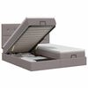 vidaXL Letto ottomano con materasso con testiera 2 pz Tortora Tessuto