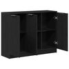 vidaXL Credenza Rovere Nero 90,5 x 30 x 70 cm Legno multistrato