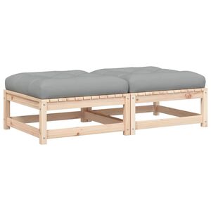 vidaXL Poggiapiedi da Giardino con Cuscini 2 pz Legno Massello di Pino