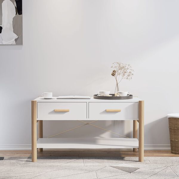 vidaXL Tavolino da Salotto Bianco 82x38x45 cm in Legno Multistrato