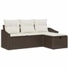 vidaXL Set di divani 4 pz Marrone polyrattan